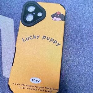 Yellow Phone Case - Lucky Puppy Design